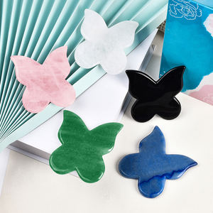 Populaire papillon forme visage soins <span class=keywords><strong>de</strong></span> la peau Rose Quartz Guasha outil <span class=keywords><strong>de</strong></span> Massage Logo personnalisé visage serrer Anti-âge Jade Gua Sha <span class=keywords><strong>pierre</strong></span> - Product Image 5