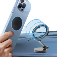 Flexible 360 °   Support de téléphone magnétique rotatif, design pliable, support de téléphone magnétique pour voiture