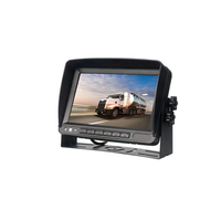 Monitor de Vehículo de 7 Pulgadas con Doble Canal, Pantalla LCD de 12V/24V y 2 Entradas de Video para Cámara de Reversa y Sistemas de Seguridad para Camiones