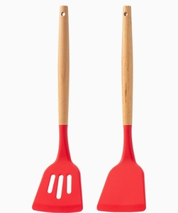 ชุดอุปกรณ์ครัวซิลิโคนทนความร้อน 5 ชิ้น พร้อมด้ามจับไม้ ผลิตในจีน เป็นมิตรกับสิ่งแวดล้อม - Product Image 4