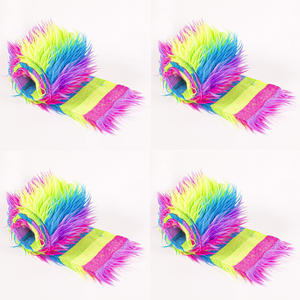 Tissu arc-en-ciel brouillé en fausse fourrure, bandes de ruban, garniture de fourrure douce, rouleaux de tissu prédécoupés, <span class=keywords><strong>bricolage</strong></span> artisanal - Product Image 6