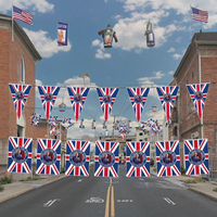 Guirlandes de drapeaux en polyester 100 % pour décoration extérieure, idéales pour salons professionnels et événements commerciaux (vente en gros)