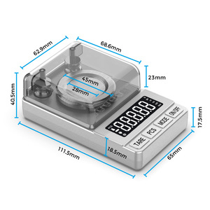 방풍 커버 충전식 고정밀 LCD 디스플레이 보석 저울 50g*0.001g 그램 저울 2개의 AAA 배터리 포함 (금, 한약재용) - Product Image 6