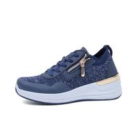 Zapatos Casuales de Mujer para Caminar con Plataforma Gruesa, Cierre de Cremallera, Amortiguación, Ligeros, Transpirables y Antideslizantes