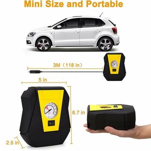 Top-Sản phẩm xếp hạng xe máy bơm không khí di động xe lốp máy nén Lạm Phát Inflator 12V áp suất lốp màn hình có dây xe inflator - Product Image 2