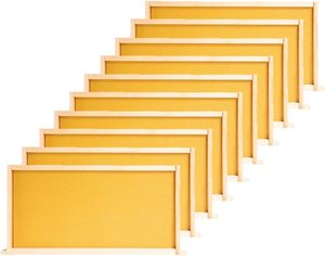 Deep Brood Bee Frames 10 Pack Yellow 9-1/8-Inch Food Grade Beeswax <b>Foundations</b> 100% Animal Husbandry Equipment New Condition - Product Image 1