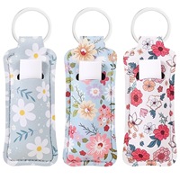 Porte-clés en néoprène à motif cerise mignon pour baume à lèvres, accessoires pour filles, tube de brillant à lèvres avec anneau porte-clés
