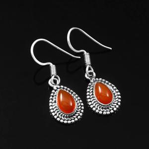 Pendientes de tuerca de ónix rojo de Plata de Ley 925 hechos a mano hermoso Ajuste de bisel de piedras preciosas para compromiso boda o regalo - Product Image 3
