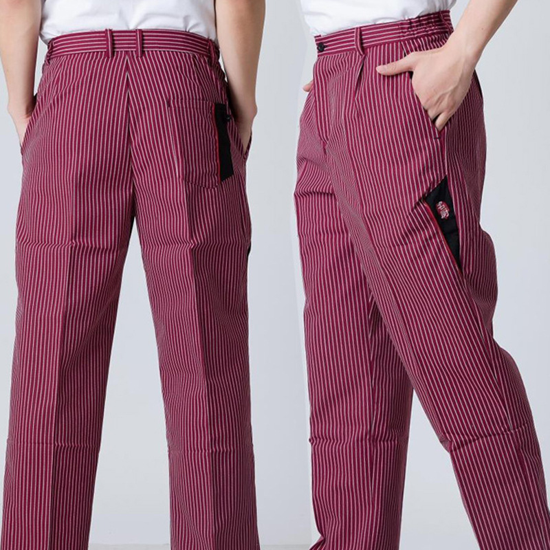 Red and white stripes [semi-elastic] plus famous chefs