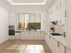 Cbmmart tùy chỉnh sang trọng đơn giản Thiết kế tủ bếp hiện đại đặt ván ép kim loại melamine với phụ kiện Đảo chìm - Product Image 4