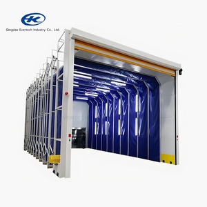 Verplaatsbare telescopische spuitcabine met intrekbare waterdichte PVC-afdekkingen voor uitbreiding van de schilderruimte - Product Image 5