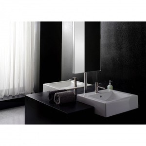 Scarabeo moderno elegante quadrato Semi-racchiuso lavabo in porcellana in pietra lavabo per uso domestico Hotel Art lavaggio a mano - Product Image 2