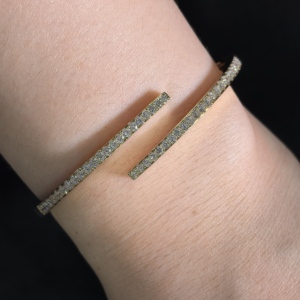 Exquisite Synthetic Diamond <strong>Bangle</strong> 14k <strong>Solid</strong> <strong>Gold</strong> Lab Grown Diamond Lab Grown Diamond Tennis Bracelet - Product Image 5