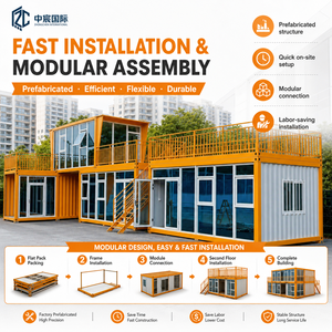 Casa Container a Due Piani Zhongchen con Facciata in Vetro e Interni Gialli, Casa Modulare Prefabbricata Moderna per Glamping di Lusso - Product Image 3