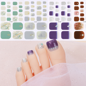 Lujoso 5D en relieve diamante Toenail Wraps pegatina impermeable brillante fino 3D corazón Primavera Verano diario Toe Nail Art francés a granel - Product Image 2