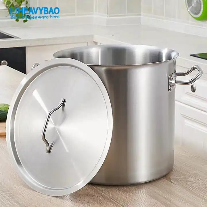 Heavybao Commercial Stainless Steel Stock Cooking Pots with Lid