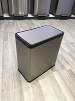Cubo de Basura JAVA de 6L, de Acero Inoxidable y Material PP, con Pedal, Ecológico, para Interiores/Exteriores, para Hogar y Oficina, Directo de Fábrica