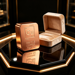 10 OZ Copper Bullion Bar Cu Engraved Copper Block Metal <b>Paperweight</b> Collectible Craft - Product Image 4