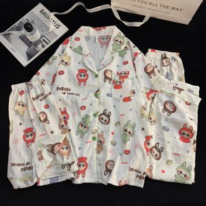 Fabrik Großhandel Sommer dreiteiliges Set Pyjamas Cloud Cotton Cute Cartoon Print Bequem und atmungsaktiv - Product Image 6