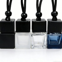 Flacon diffuseur de parfum vide en verre pour voiture 5ml/8ml/10ml, sérigraphié, à suspendre, avec bouchon couronne, pour huiles essentielles