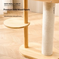 PAIPET Arbre à chat du sol au plafond, Tour à chat en bois avec condo, Poteau à gratter en sisal, Hamac avec bol transparent, OEM, Personnalisé, Vente en gros