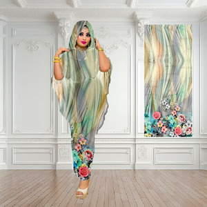 Toub soudanais pour femmes, impression numérique personnalisée suisse, tissu floral soudanais, voile transparent, écharpes ethniques, châles, design floral le plus récent - Product Image 2