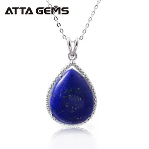 Women Lapis Lazuli Natural Pendant High Quality 925 Sterling Silver Wedding Party Fine Lapis Lazuli Jewelry Mother's Day Gifts