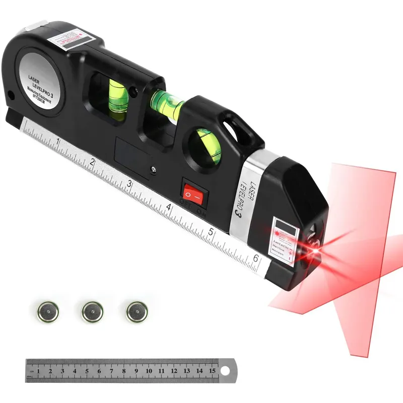 3d Wall Sticking Instrument Laser Red Beam Light Leveling Huaper Laser Levels With Metric Rulers