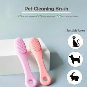 Perlengkapan pembersih anjing kucing sikat jari hewan peliharaan lembut sikat gigi kucing sikat noda robek Perawatan Mata hewan peliharaan alat perawatan - Product Image 5