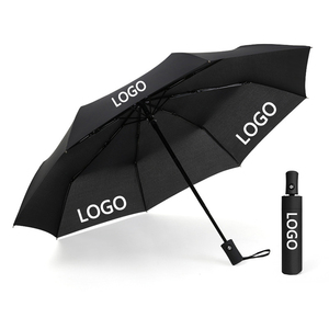 Fully Automatic Three-Folding Modern Travel Iron Tube Advertising Umbrella Sun Rain Protection 8 Ribs Custom Logo Printing