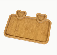 Assiette ronde en bois de bambou pour steak, fruits, dessert et dim sum - Écologique et durable
