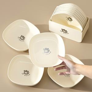 Venta al por mayor de lujo transparente oso escupir hueso postre fruta plato PP <span class=keywords><strong>vajilla</strong></span> para bistec sopa hogar sala de estar varios <span class=keywords><strong>colores</strong></span> - Product Image 1