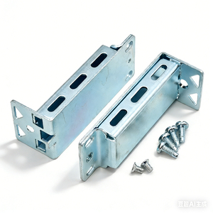 Customized Adjustable Black Blue Zinc Plated Galvanized Steel Switch Mounting Brackets <strong>Kit</strong> | 19" Rack Mount Hardware Network - Product Image 2