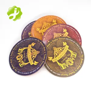 Set hadiah Coaster cangkir gabus Logo kustom bulat promosi tahan air dengan cetakan