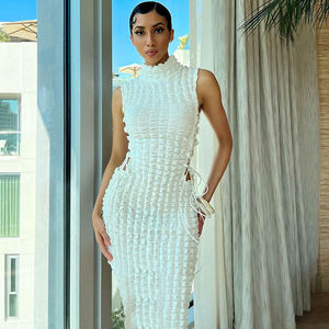 Abiti estivi di nuova moda solidi abiti Slim Fit abiti senza maniche con <span class=keywords><strong>lacci</strong></span> <span class=keywords><strong>laterali</strong></span> vuoti - Product Image 6