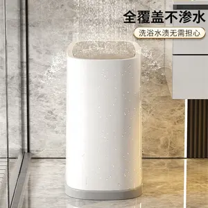 Mingqi ถังขยะพลาสติกทรงสี่เหลี่ยมสำหรับห้องครัวใช้ในสำนักงานห้องน้ำห้องนอนแคบใช้ในครัวเรือนถังขยะ12L 15L