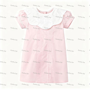 Abiti per Bambine in Tessuto Primavera Estate Monogramma Vestiti per Bambine con Colletto Peter Pan Set di Abbigliamento per Bambini - Product Image 3