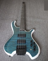 Weifang Rebon 4 cordes sans tête couette érable guitare basse électrique de couleur verte