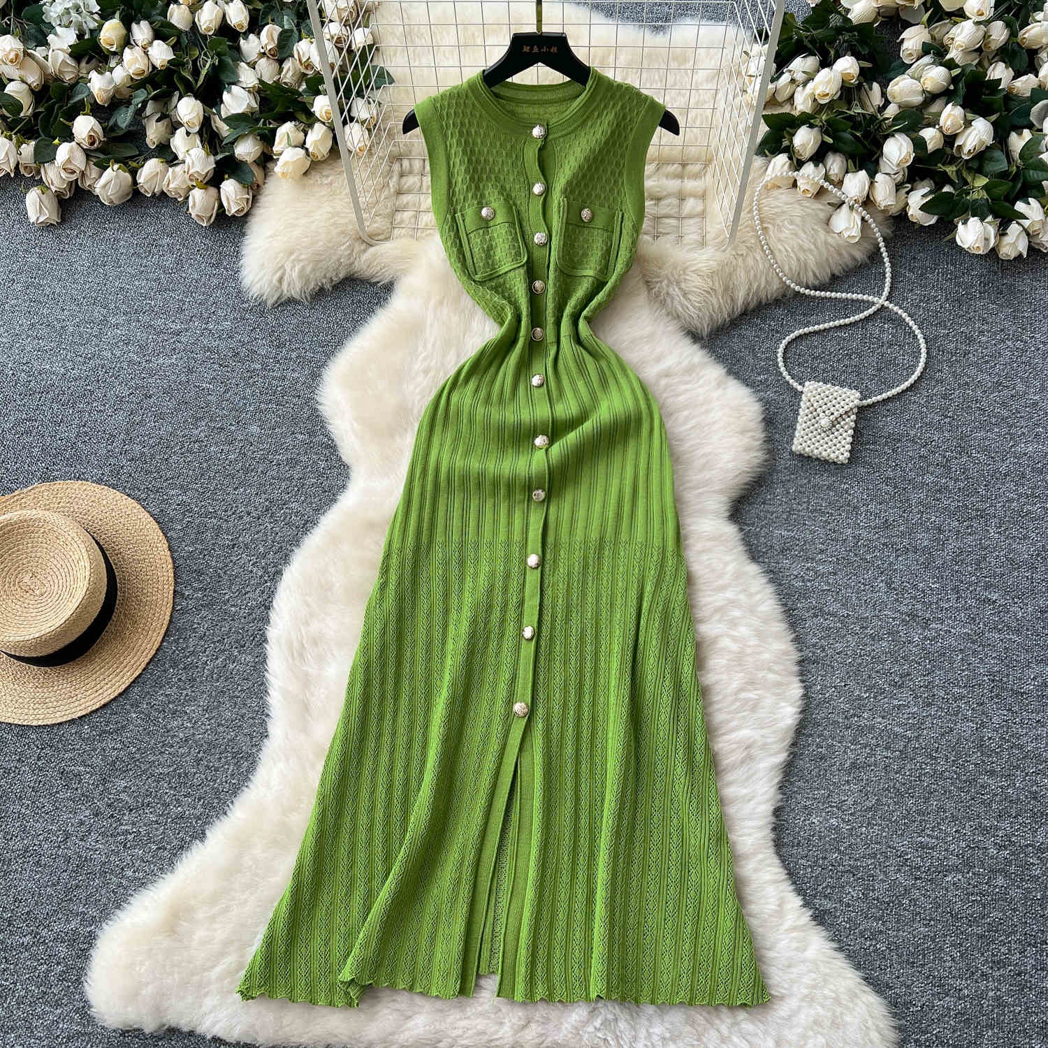 chinese dress ladies CELINA Floral Pastel Printed Dress With Maxi Circle Cut Skirt main image 0
