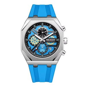 นาฬิกาข้อมือผู้ชาย AOCASDIY A6095 รุ่นใหม่ Citizen ทรงสี่เหลี่ยม สายซิลิโคน กันน้ำ เรืองแสง ฟังก์ชั่นหลากหลาย หน้าปัดสามวง ตัวเรือนหกเข็ม ควอตซ์ - Product Image 1