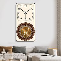 Jam dinding kristal Dekorasi Rumah senyap kaligrafi Quran ayat agama Arab seni dinding Islami Muslim Modern kustom