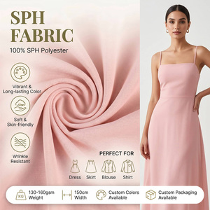 ผ้าโพลีเอสเตอร์ <span class=keywords><strong>SPH</strong></span> โปก้า 100% 140GSM ผ้าทอแบบยืดได้สองทิศทาง สำหรับชุดเดรส เสื้อผู้หญิง และเสื้อเชิ้ต ผ้าทวิลล์ <span class=keywords><strong>SPH</strong></span> แบบลายขาด - Product Image 1