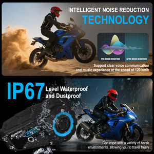 Auriculares Inalámbricos para Casco de Ciclismo con Intercomunicador para 6 Personas, Radio FM, Llamadas <span class=keywords><strong>Bluetooth</strong></span> con Manos Libres, Auriculares para Ciclismo y Esquí - Product Image 3