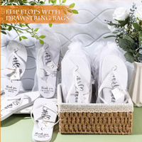 Vente en gros de tongs de mariage blanches personnalisées pour invités, tongs de danse avec strass, tongs de mariage