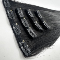 Nouvelle Extension de Cheveux Humains à Clip Invisible Injectée 2026, Double Trame, Cheveux Épais, Pointe Facile à Installer