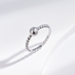 custom plata 925 <b>sterling</b> <b>Silver</b> Minimalist Yellow Gold Plated <b>ring</b> Ball Shape <b>Adjustable</b> Everyday Wear <b>adjustable</b> finger <b>rings</b> - Product Image 2