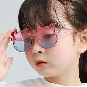 Gafas de Sol Infantiles con Logotipo Personalizado al por Mayor, Gafas de Sol Coloridas con Forma de Gato UV400 para Niños - Product Image 3