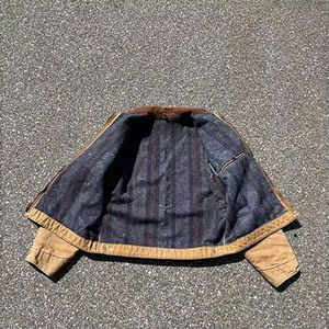 Custom <b>Coat</b> Heavyweight <b>Duck</b> Canvas Corduroy Collar Workwear Vintage Washed Distressed Boxy Fit Mens Detroit Jacket - Product Image 2
