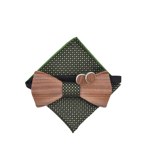 Đôi Hai Mặt Cắt 3D Cứu Trợ <span class=keywords><strong>Bow</strong></span> Tie Rắn Gỗ Bowtie Khăn Tay Cufflink Set Cho Nam Giới Kinh Doanh Hoặc Món Quà Cưới - Product Image 3