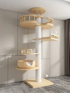 Torre <span class=keywords><strong>di</strong></span> gatto in legno massello con nido <span class=keywords><strong>di</strong></span> Sisal gioco <span class=keywords><strong>di</strong></span> arrampicata piattaforma Sky pilastro Pet Pet Toy mensola cuscino per <span class=keywords><strong>gatti</strong></span> prodotti per divano - Product Image 4